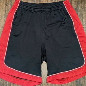 Men's Adidas Athletic Basketball Shorts Red/Black XL